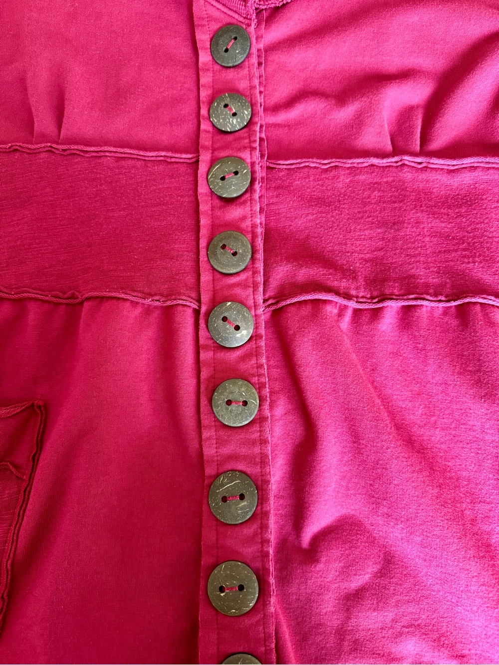 neon buddha Raspberry Button-Front Long Knit Jacket - Picture 8 of 9